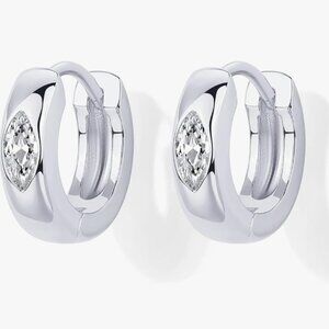 14K Gold White Gold Posts Chunky